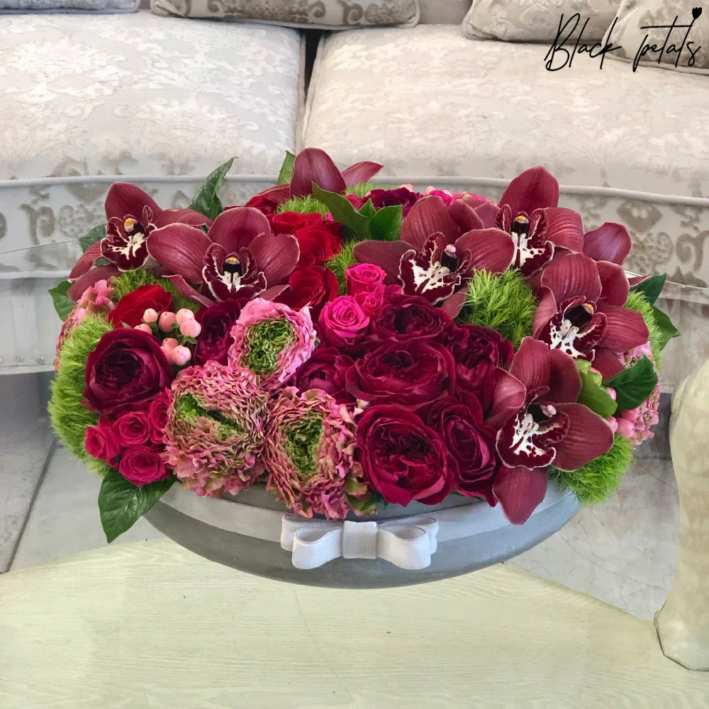 Red Garden In A Ceramic Vase