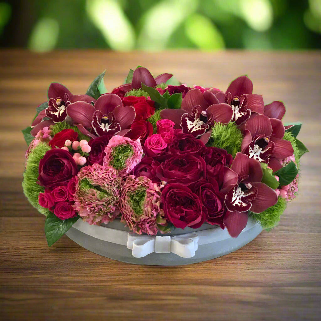 Red Garden In A Ceramic Vase